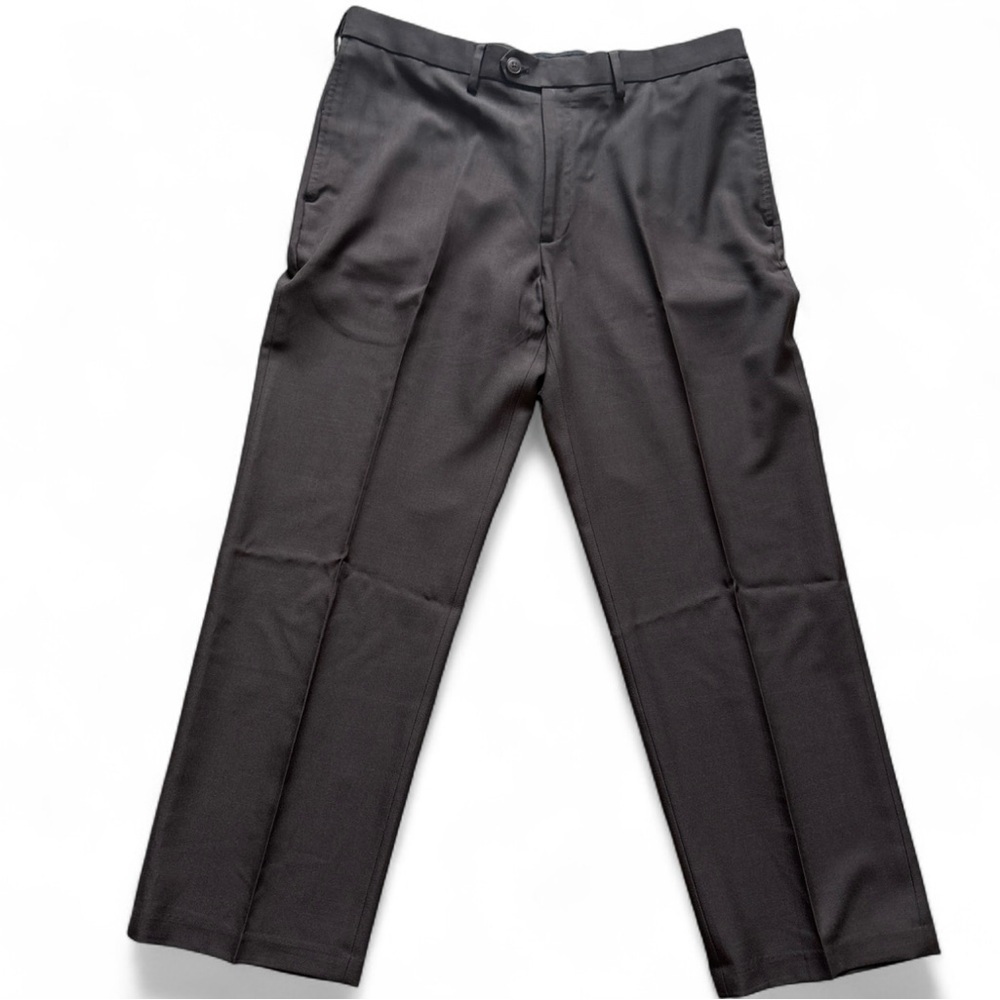 Haggar Eclo Stria Classic Fit Dress Pants Dark Brown Men’s Size 36x29 Golf